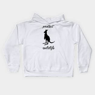 protect wildlife - kangaroo Kids Hoodie